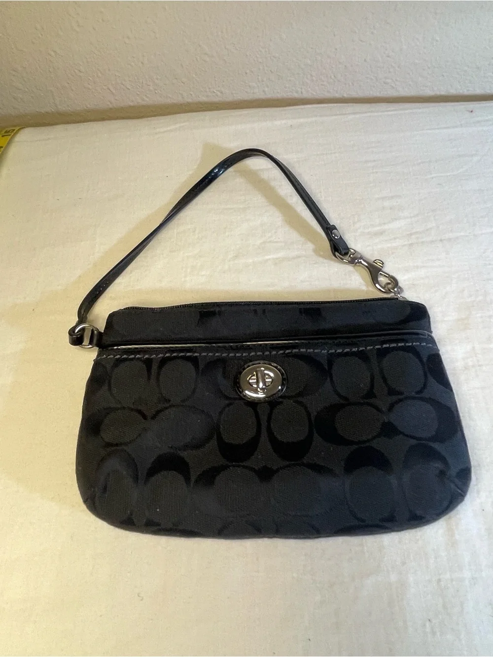 Coach Signature Jacquard Turnlock Pocket Wristlet
